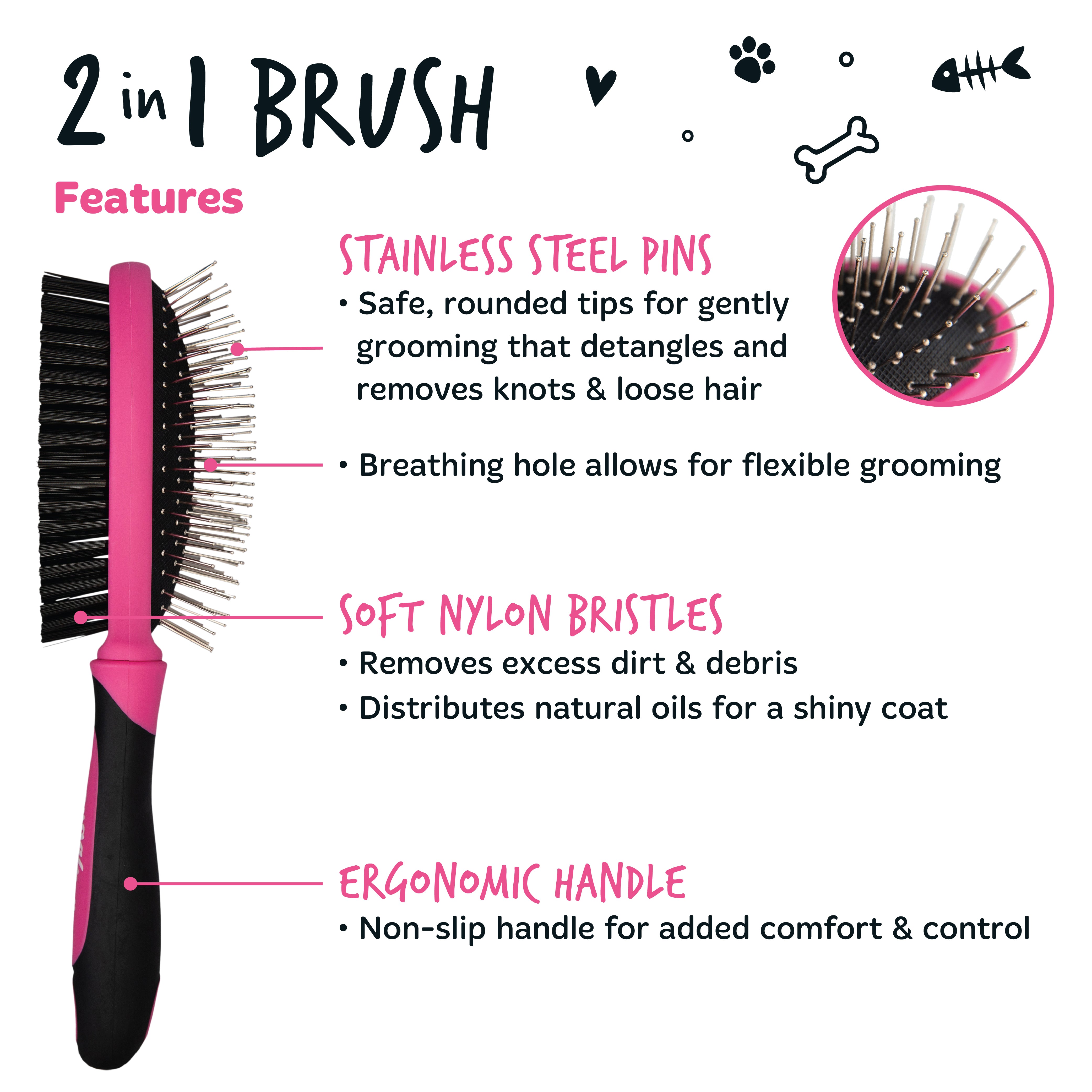 Bugalugs - 2 IN 1 DOUBLE ENDED BRUSH