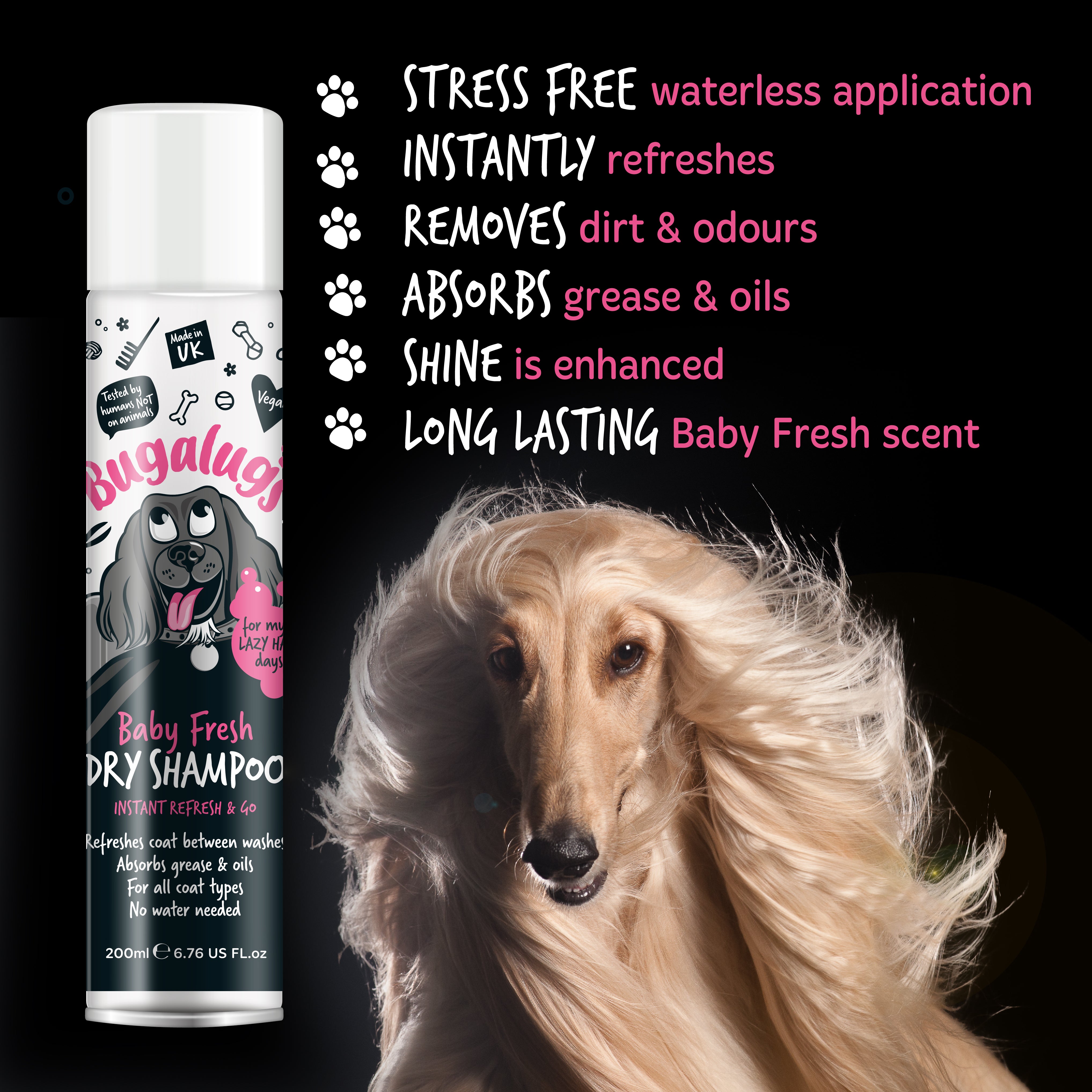 Bugalugs - DRY DOG SHAMPOO (Baby Fresh)