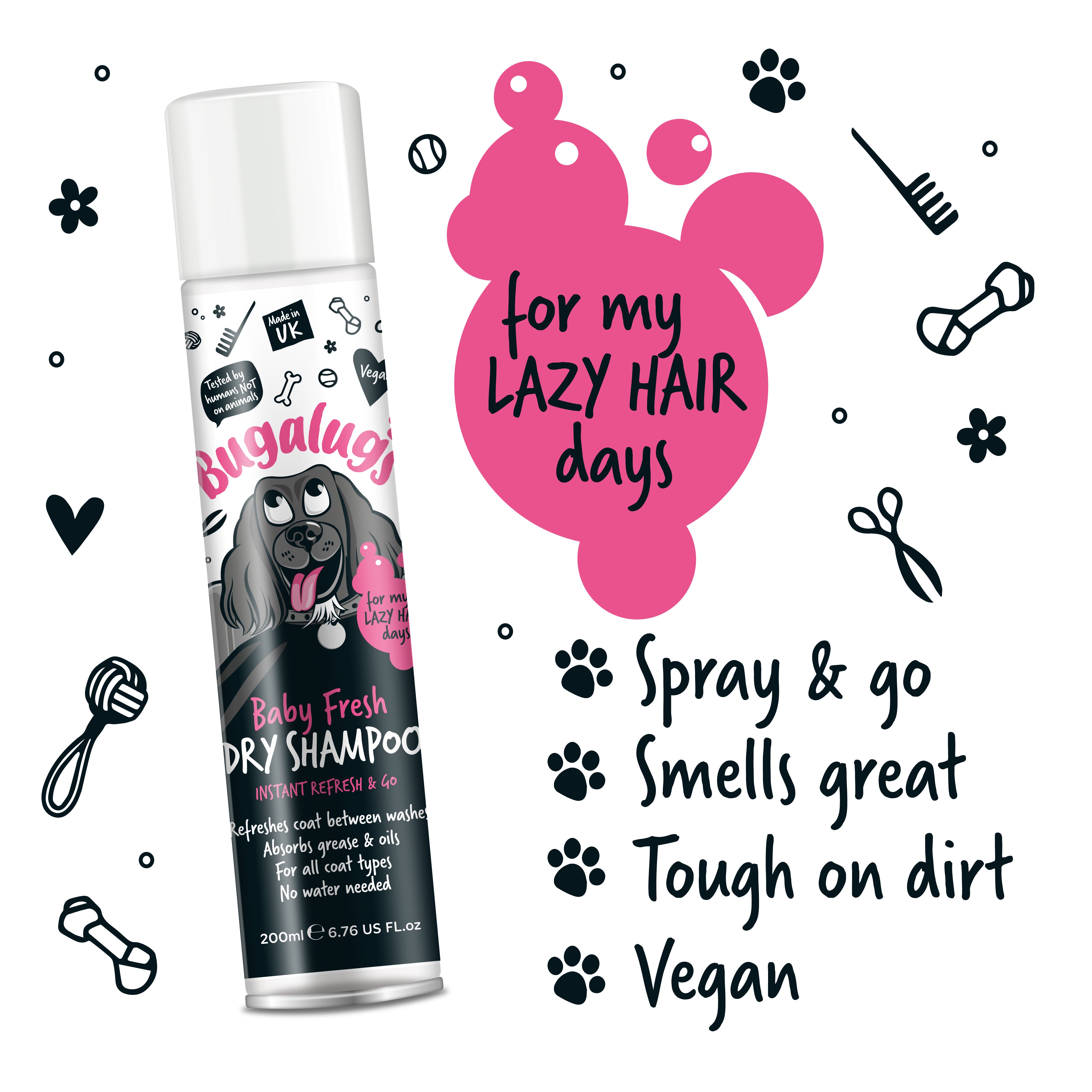 Bugalugs - DRY DOG SHAMPOO (Baby Fresh)
