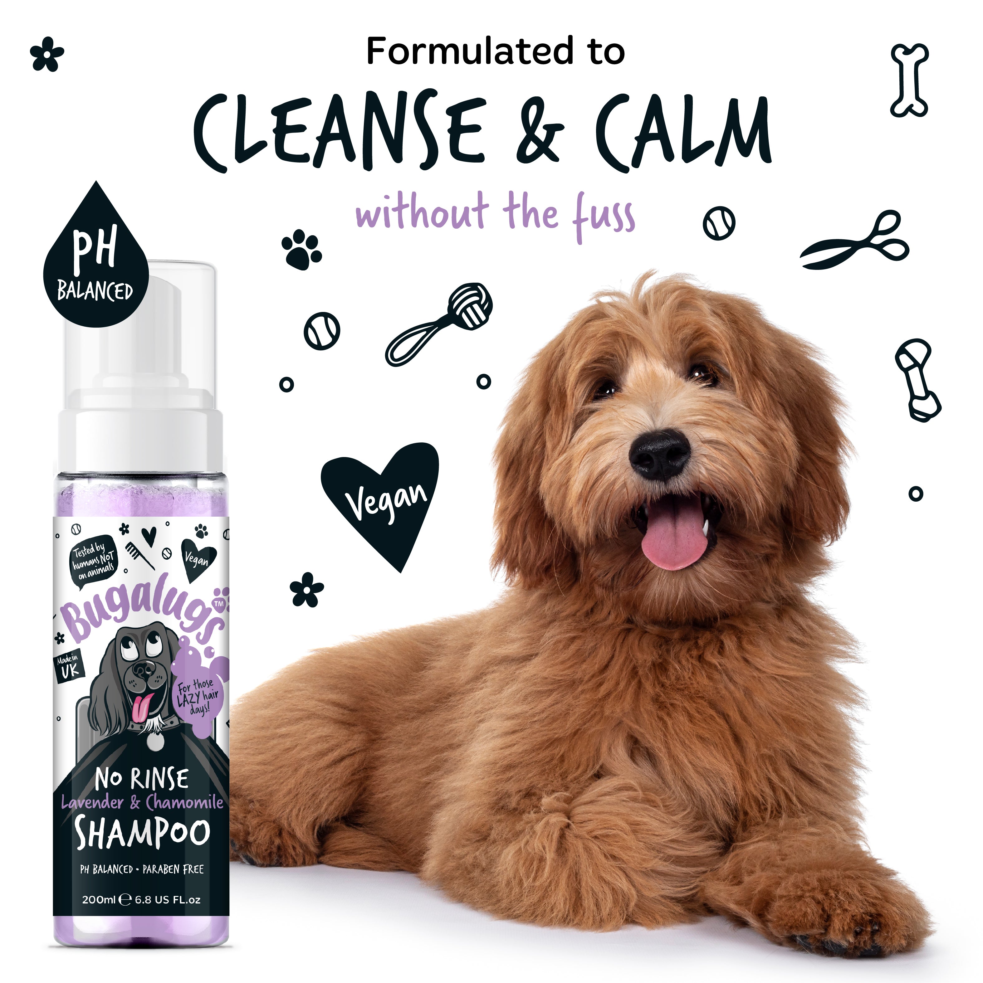 Bugalugs - NO RINSE DOG SHAMPOO - Lavender & Chamomile