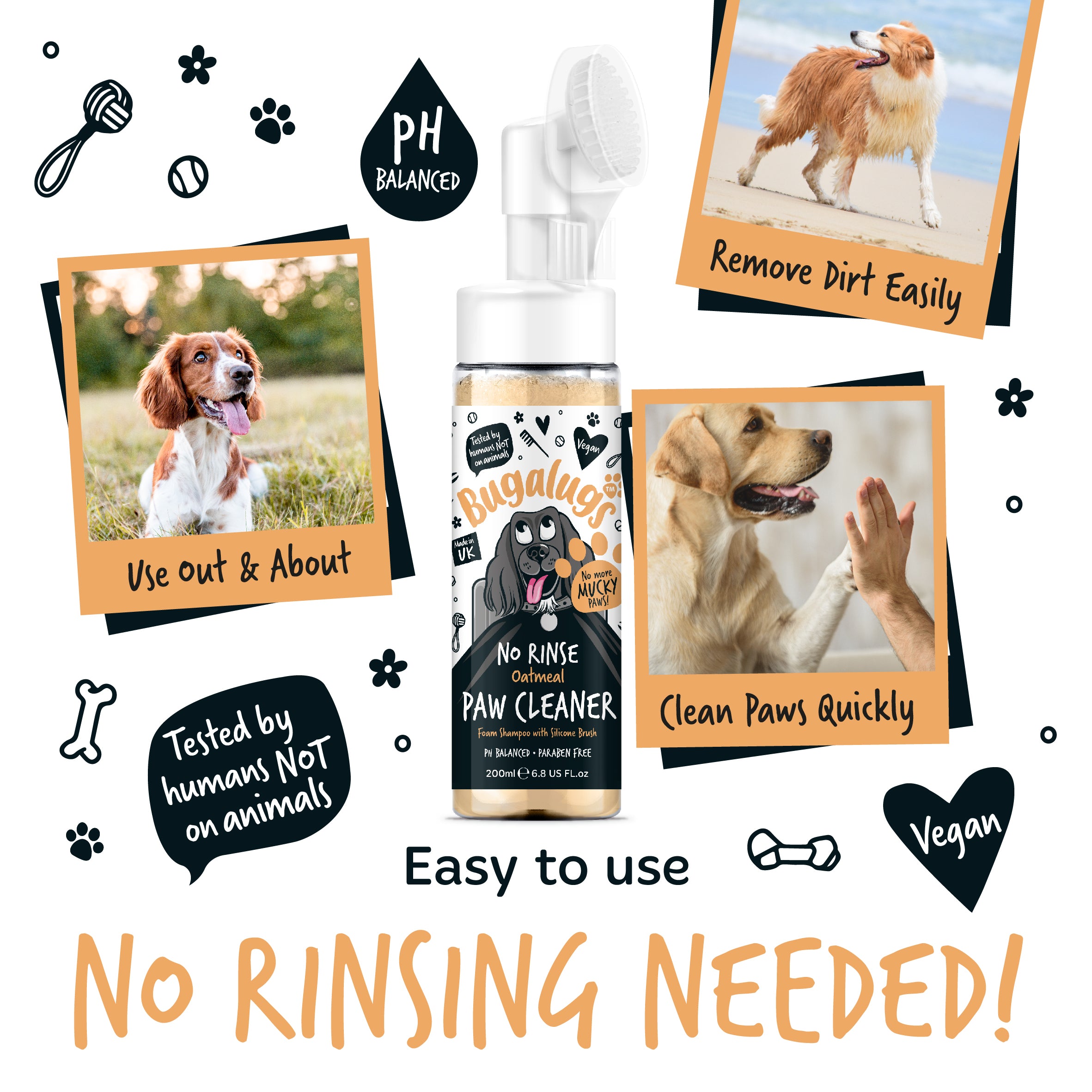 Bugalugs - NO RINSE PAW CLEANER - Coconut & Lime (Oatmeal)