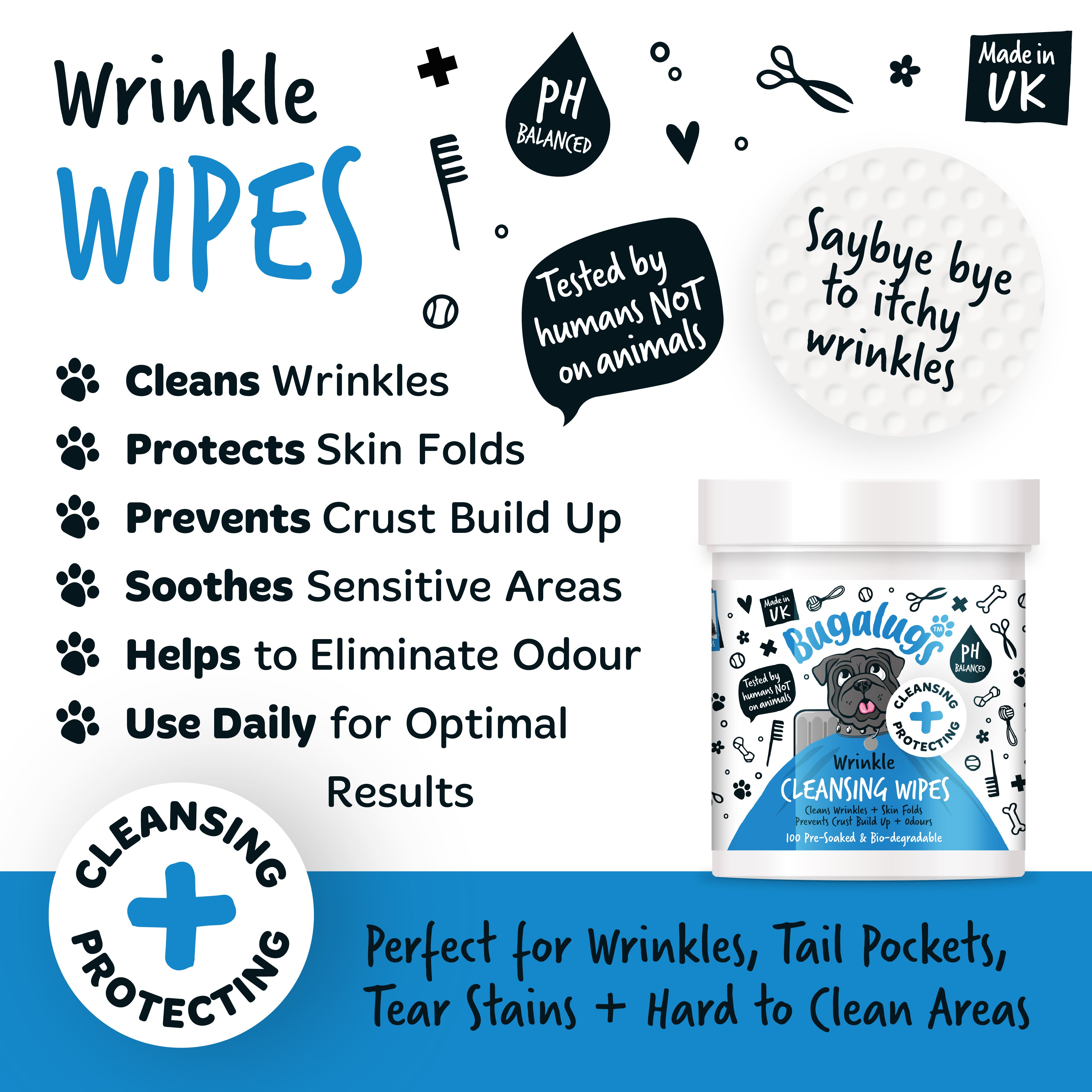 Bugalugs - Wrinkle Wipe pads (100)