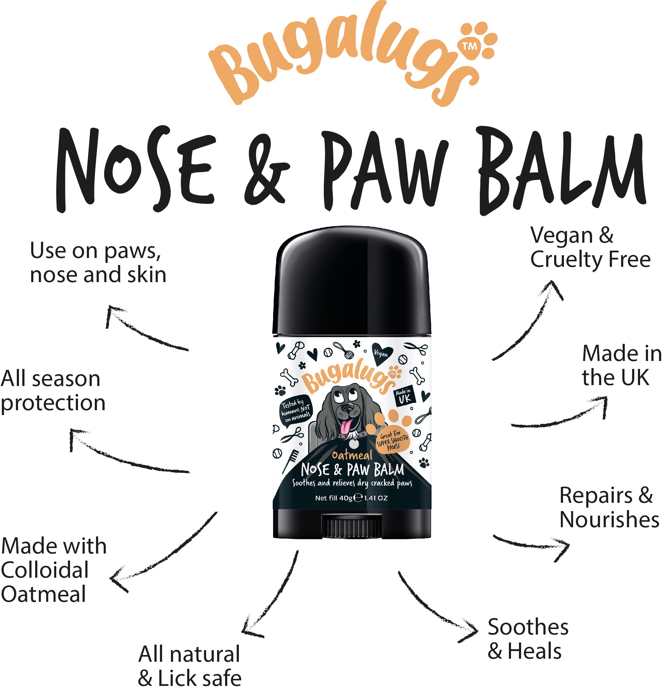 Bugalugs - PAW AND NOSE BALM (Oatmeal)
