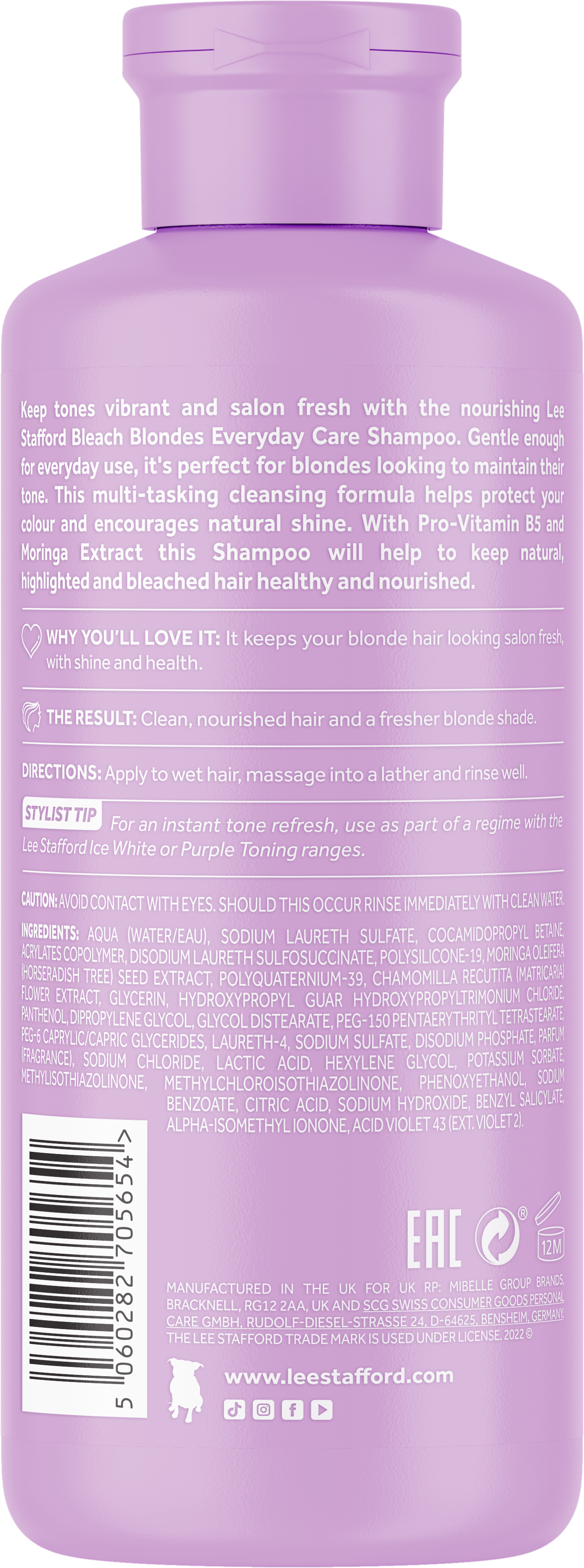 Lee Stafford - Bleach Blondes Everyday Care Shampoo - 250ml