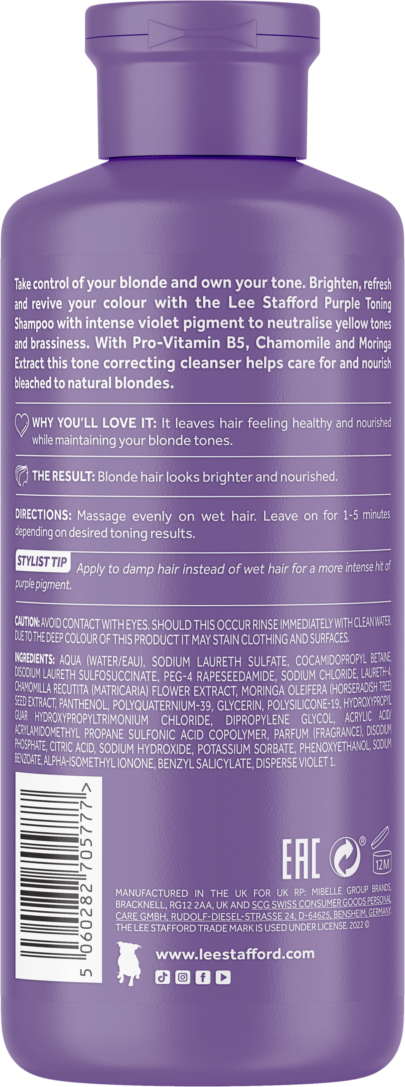 Lee Stafford - Bleach Blondes Purple Toning Shampoo - 250ml