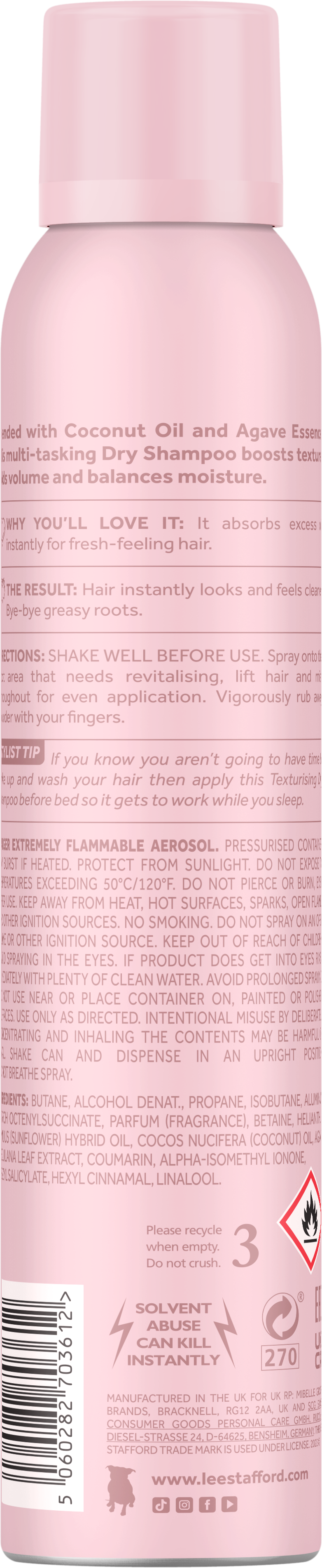 Lee Stafford - CoCo LoCo & Agave Texturising Dry Shampoo - 200ml
