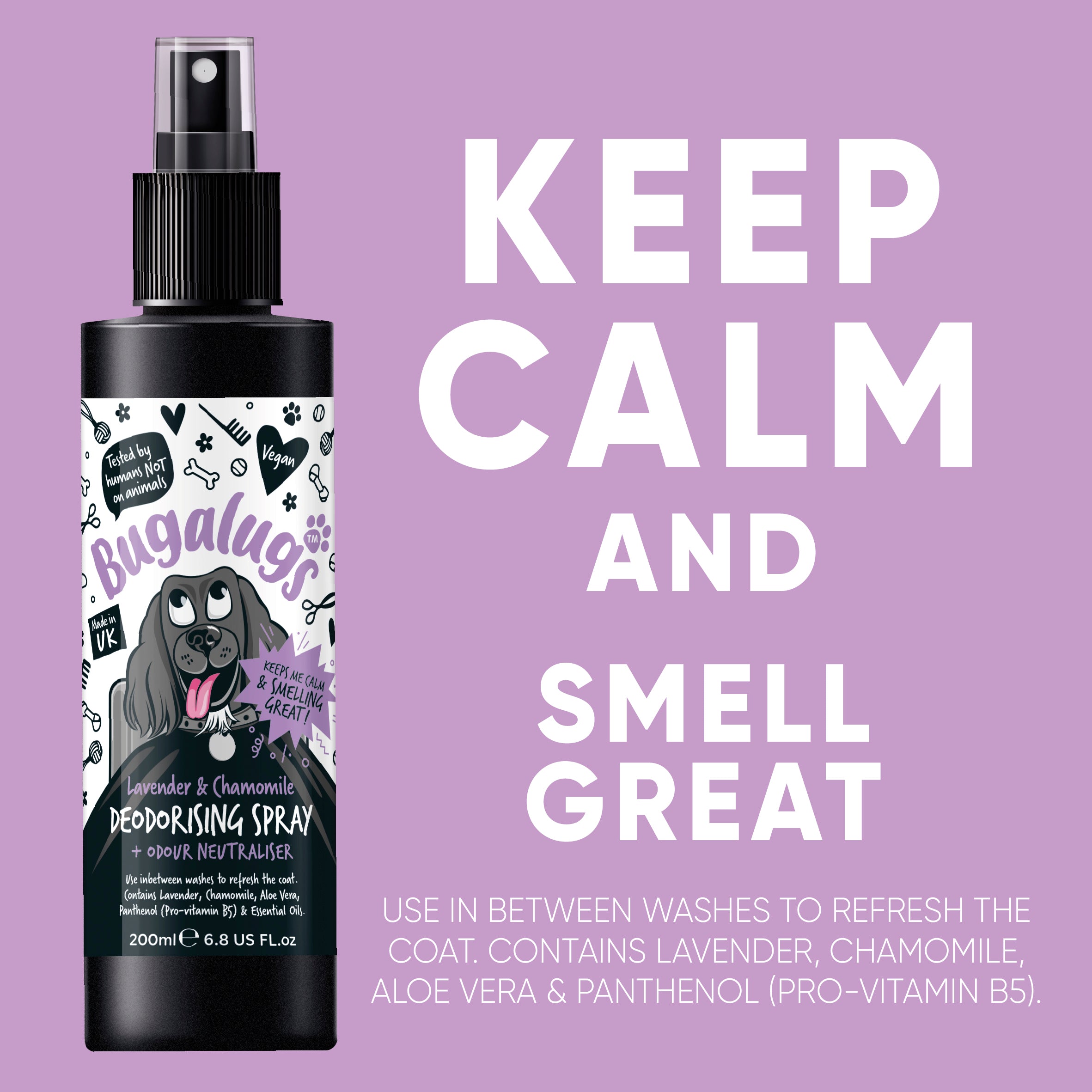 Bugalugs - DOG DEODORISING SPRAY (Lavender & Chamomile)