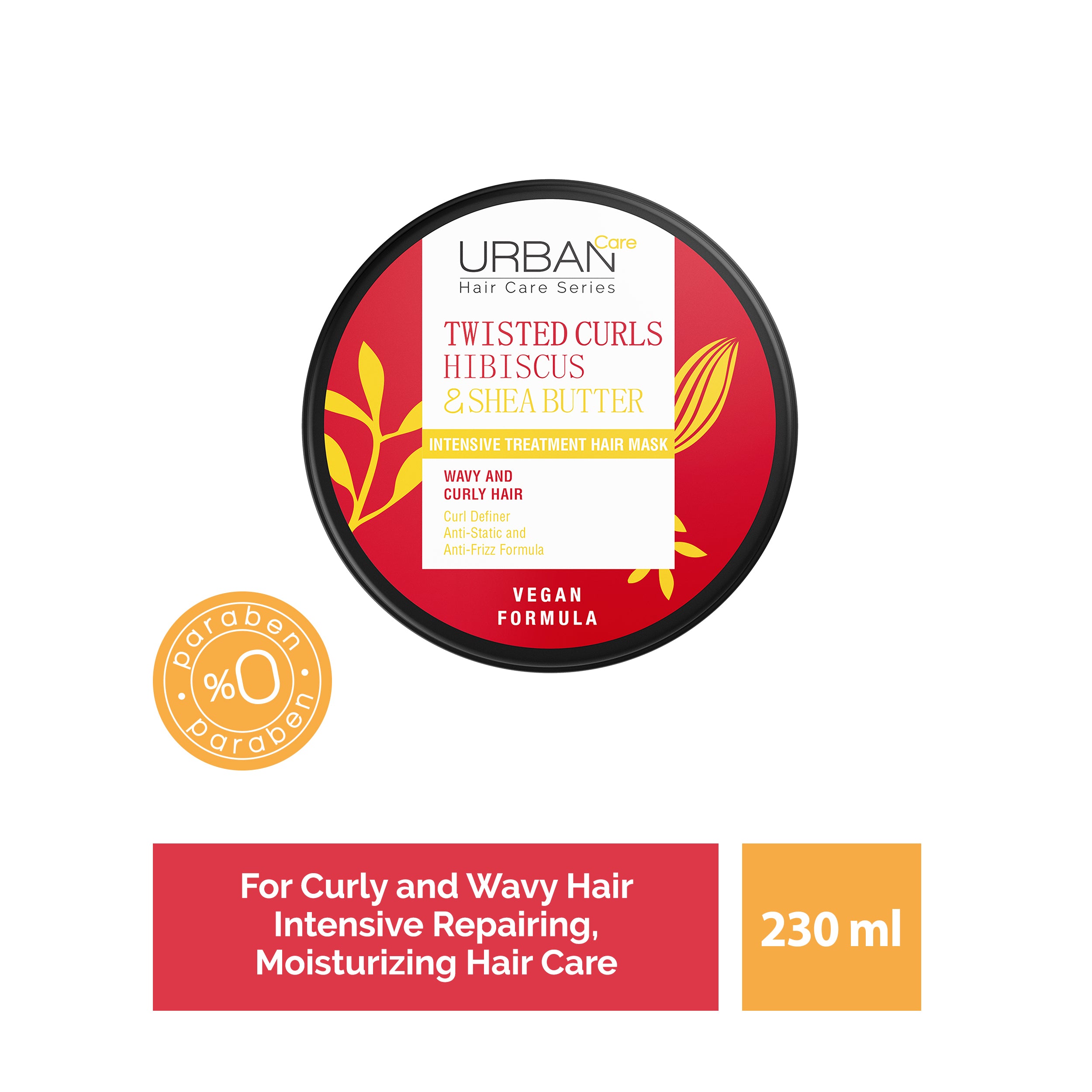 Urban Care - TWISTED CURLS HIBISCUS & SHEA BUTTER INTENSIVE HAIR CARE MASK - 230 ml