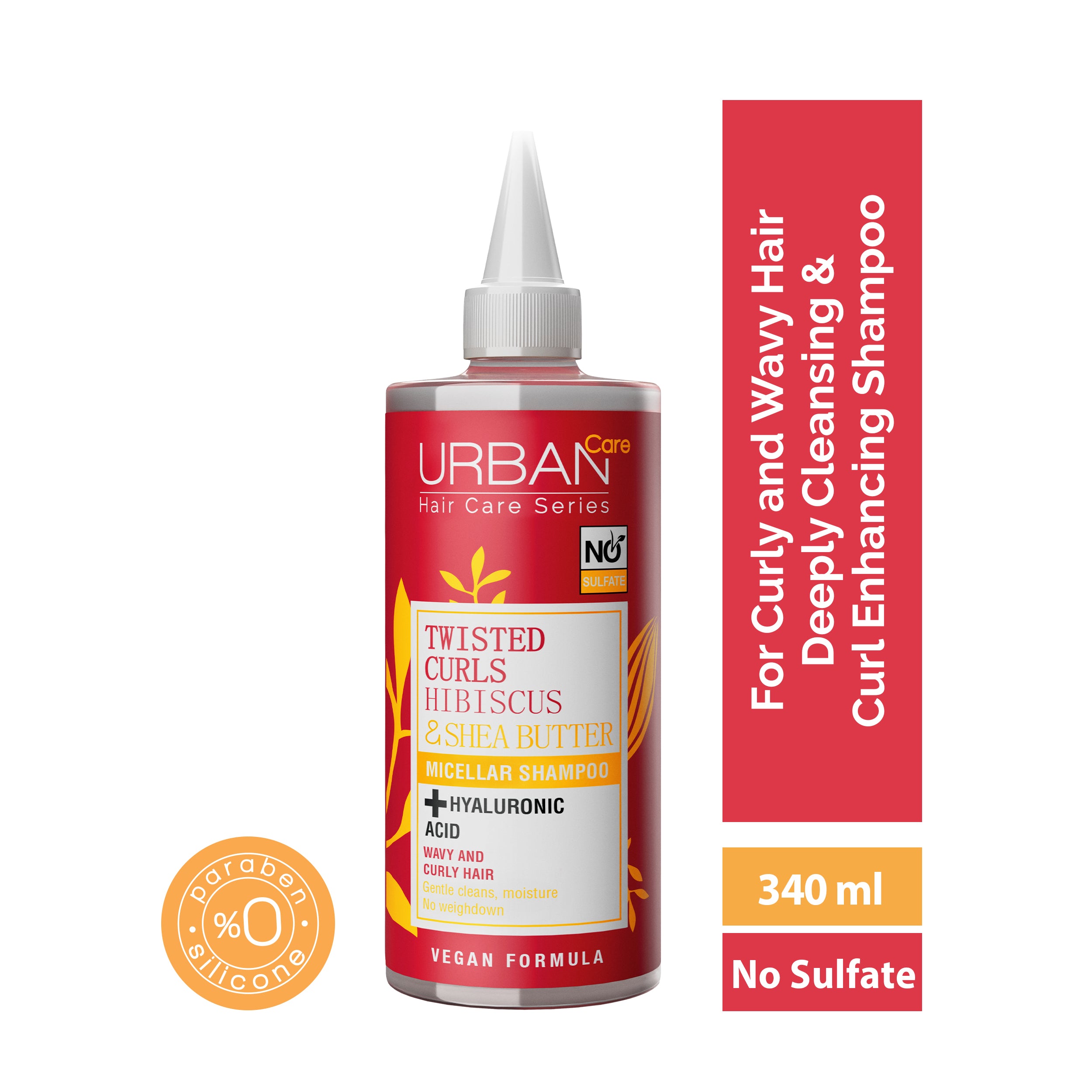 Urban Care - TWISTED CURLS HIBISCUS & SHEA BUTTER MICELLAR SHAMPOO - 340 ml