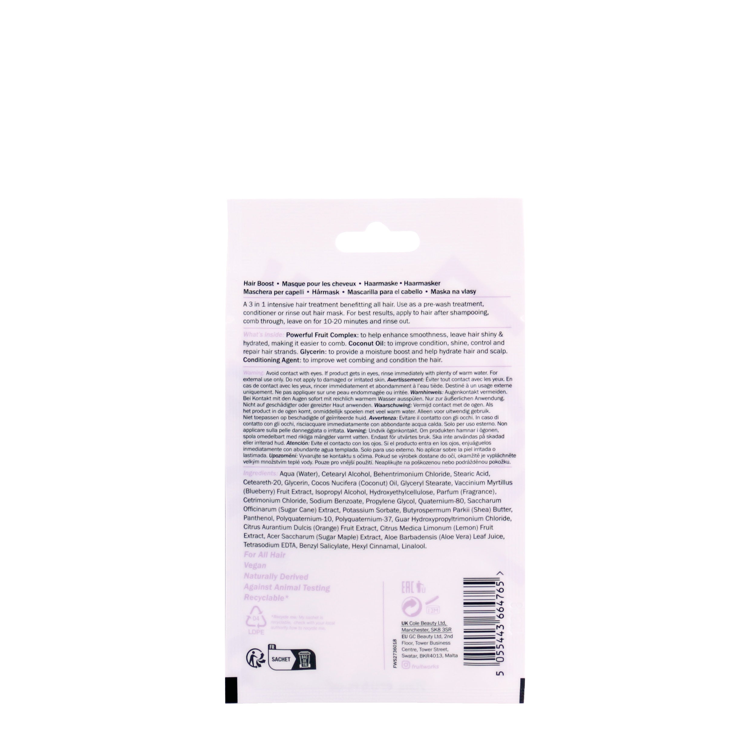 Fruitworks - Head to Toe Treatment Wheel & Mask Sachet