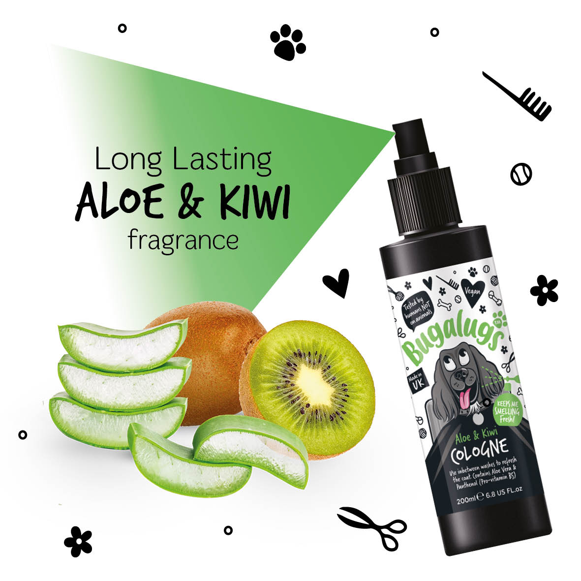 Bugalugs - DOG COLOGNE (Aloe & Kiwi)