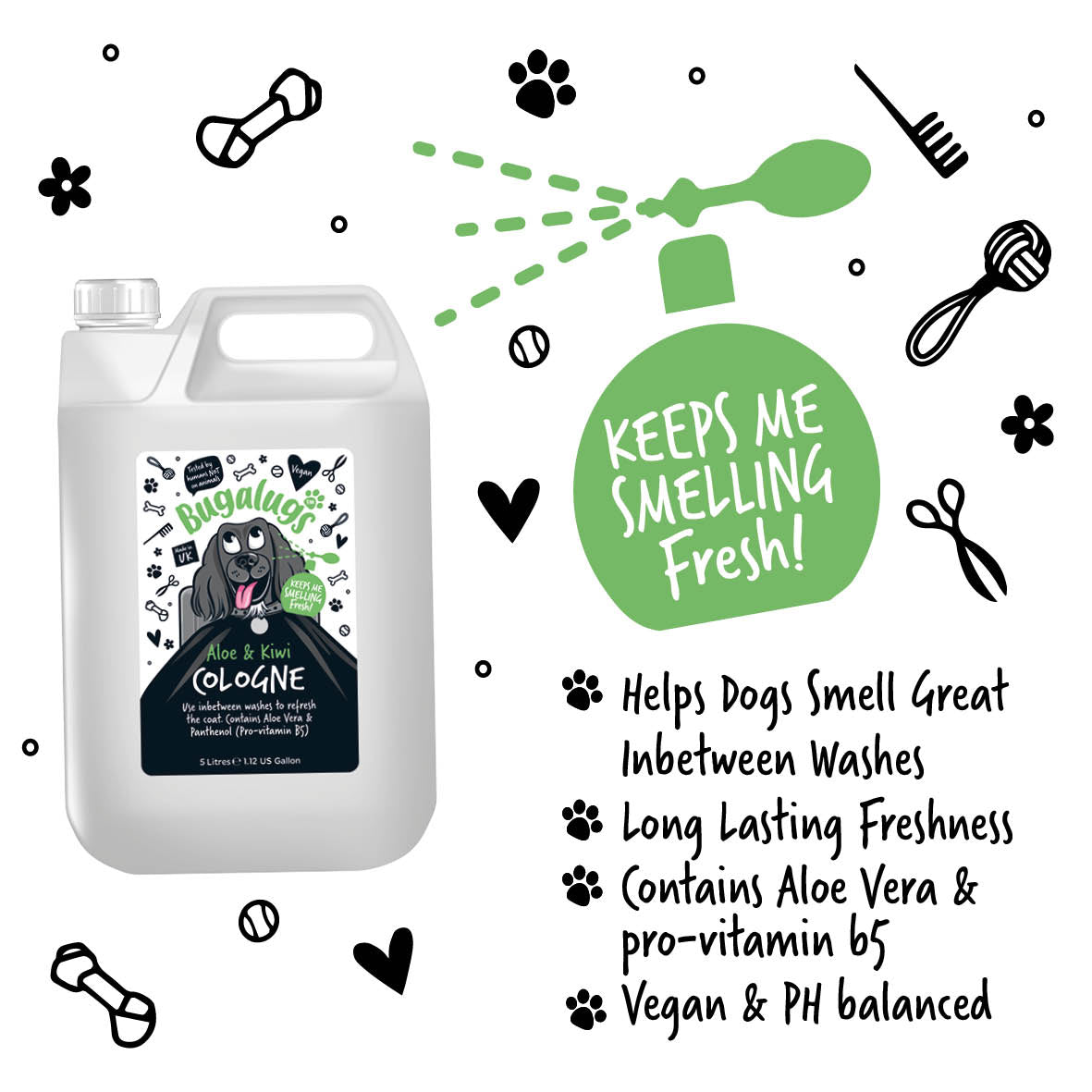 Bugalugs - DOG COLOGNE (Aloe & Kiwi)