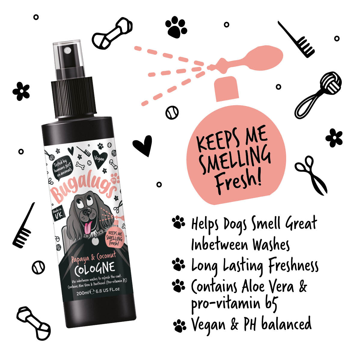 Bugalugs - DOG COLOGNE (PAPAYA & COCONUT)