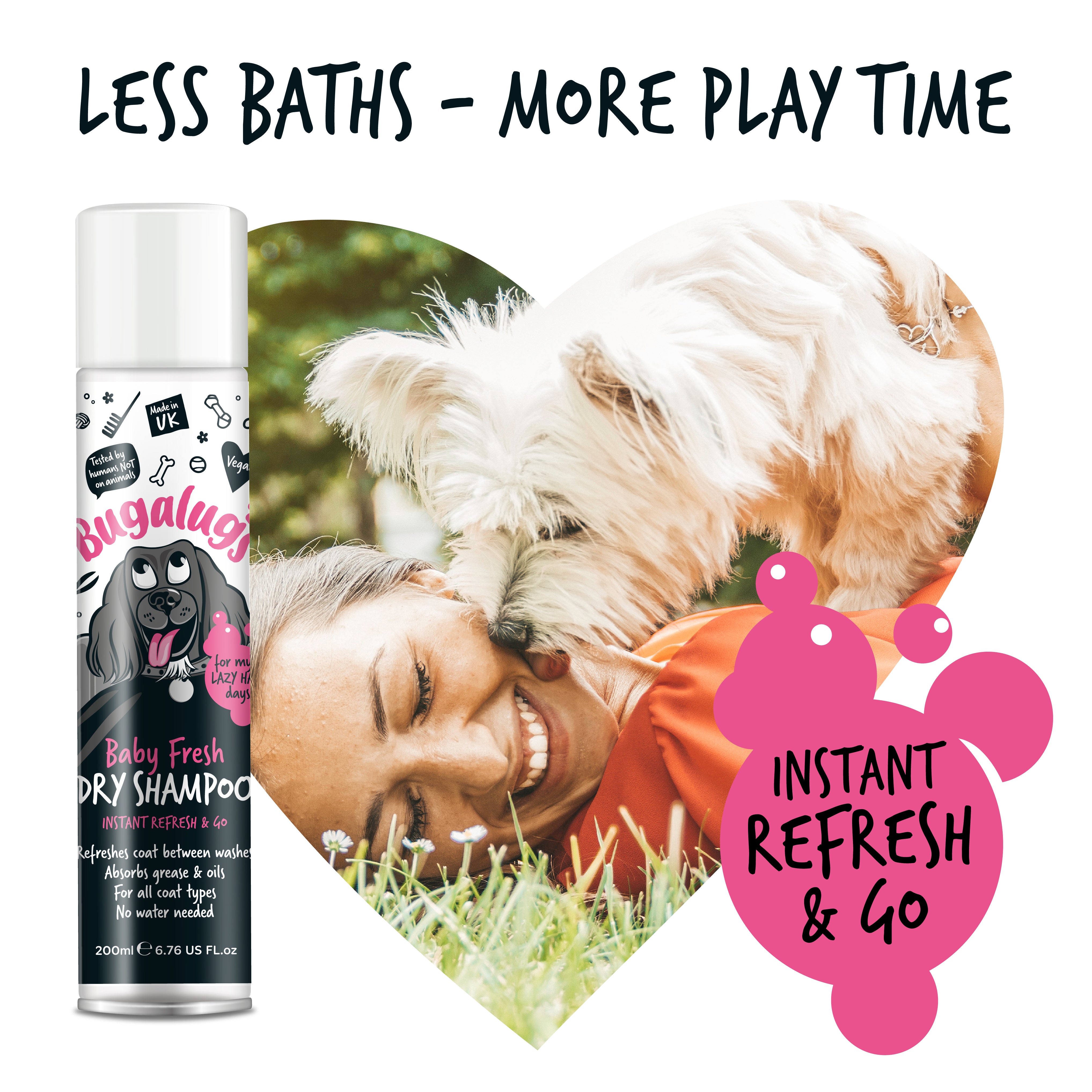 Bugalugs - DRY DOG SHAMPOO (Baby Fresh)
