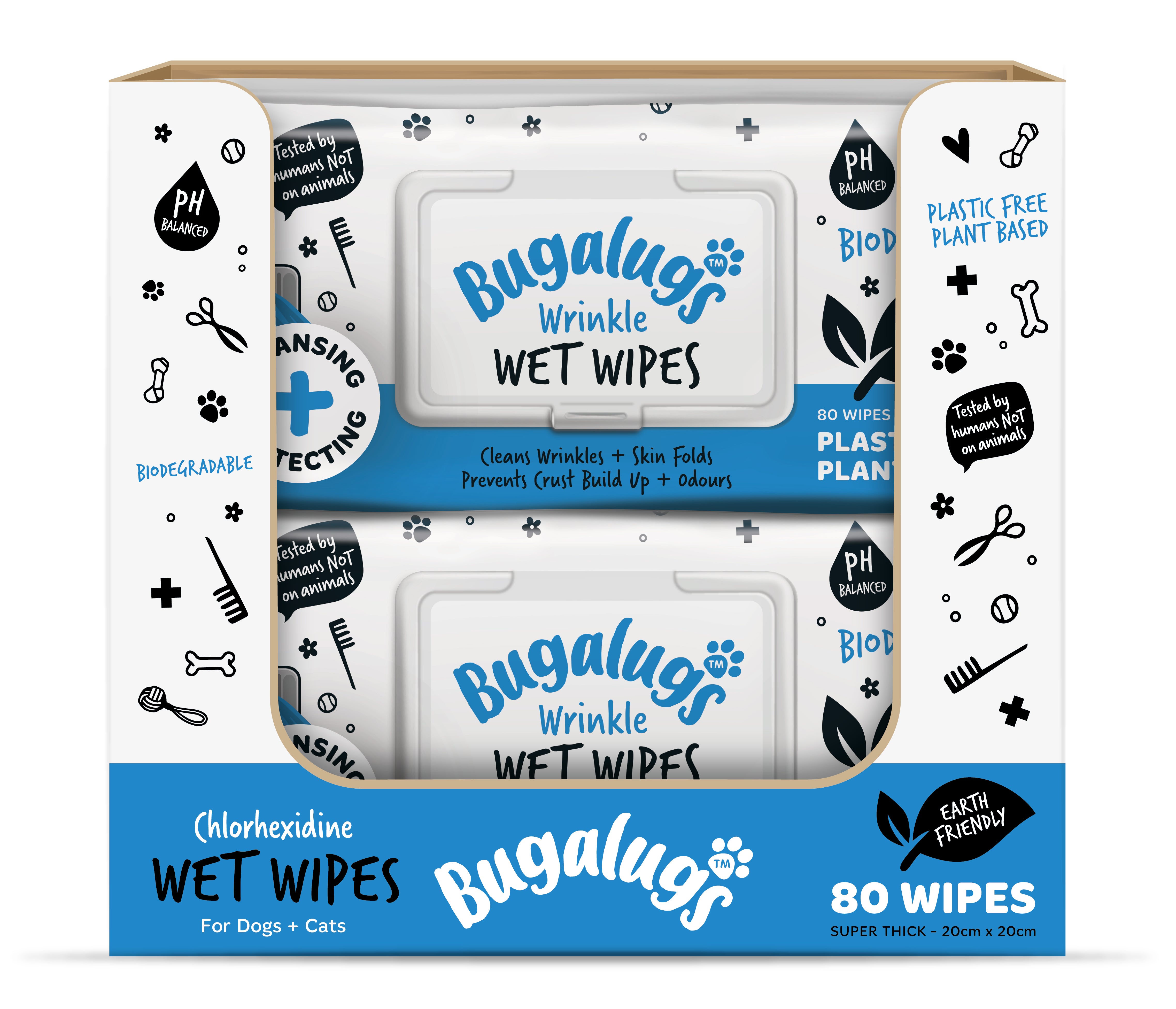 Bugalugs - Wrinkle large wipes (80 wipes)