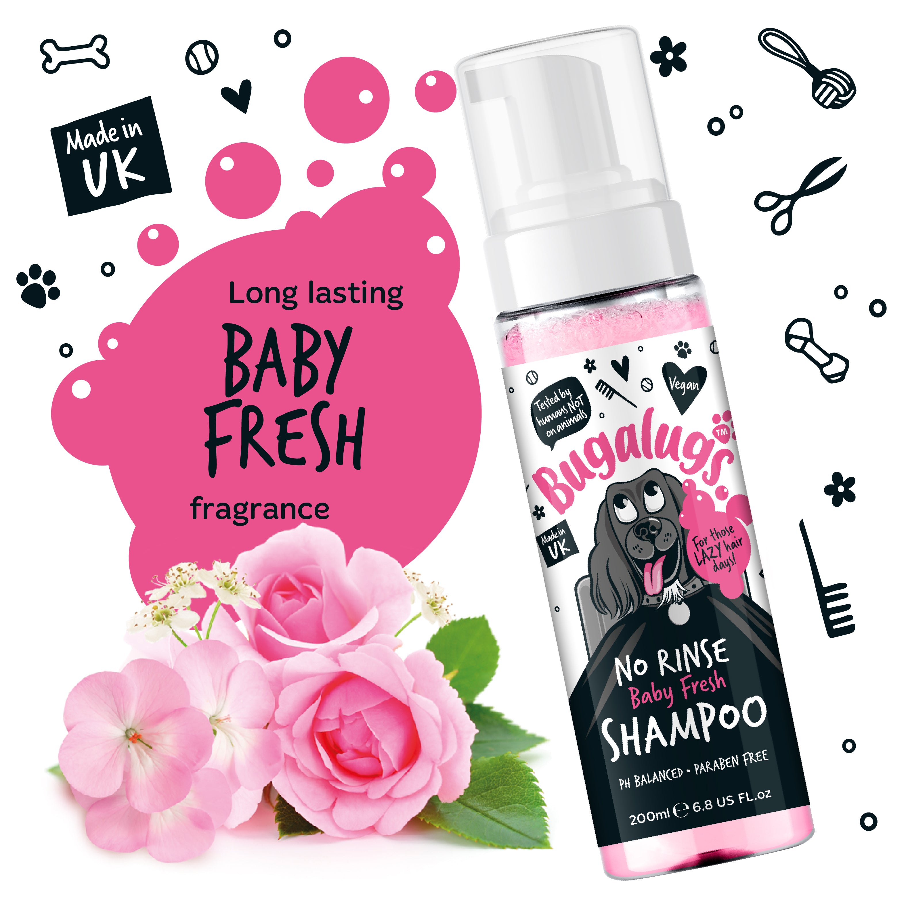 Bugalugs - NO RINSE DOG SHAMPOO - Baby Fresh