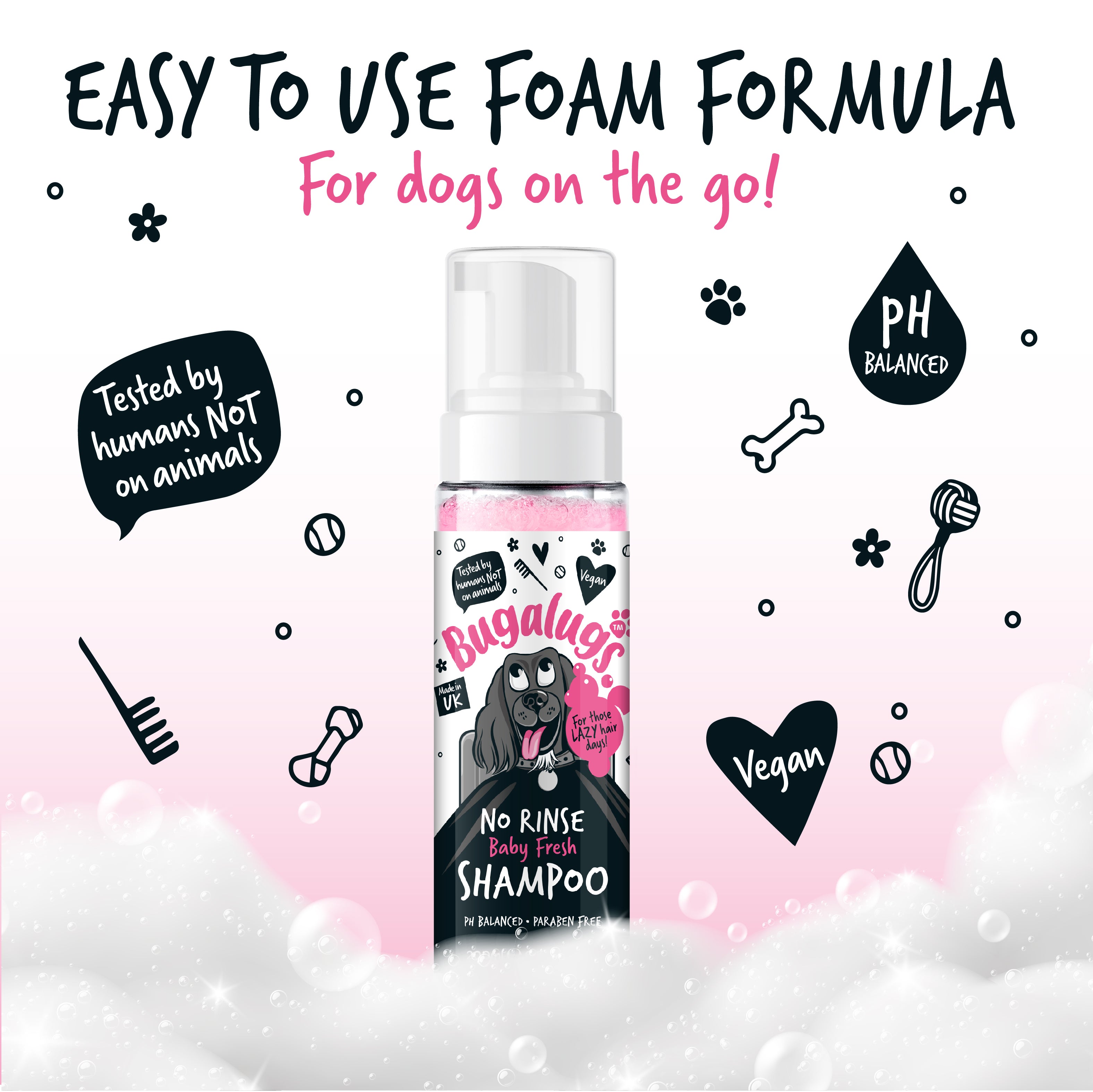Bugalugs - NO RINSE DOG SHAMPOO - Baby Fresh