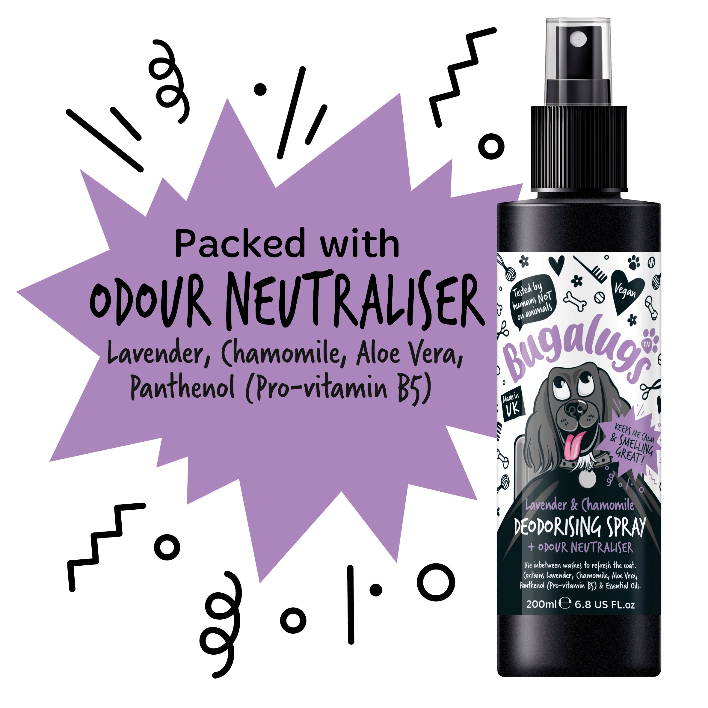 Bugalugs - DOG DEODORISING SPRAY (Lavender & Chamomile)