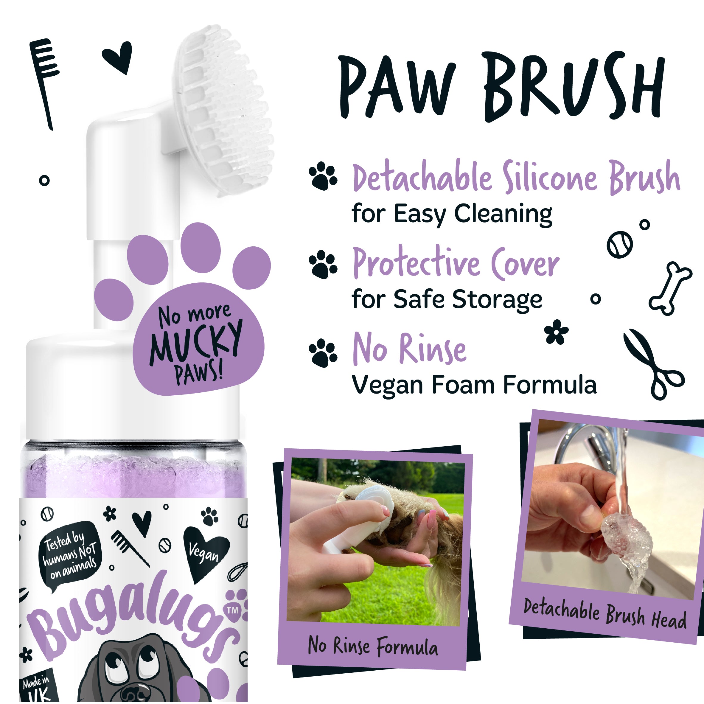 Bugalugs - NO RINSE PAW CLEANER - Lavender & Chamomile