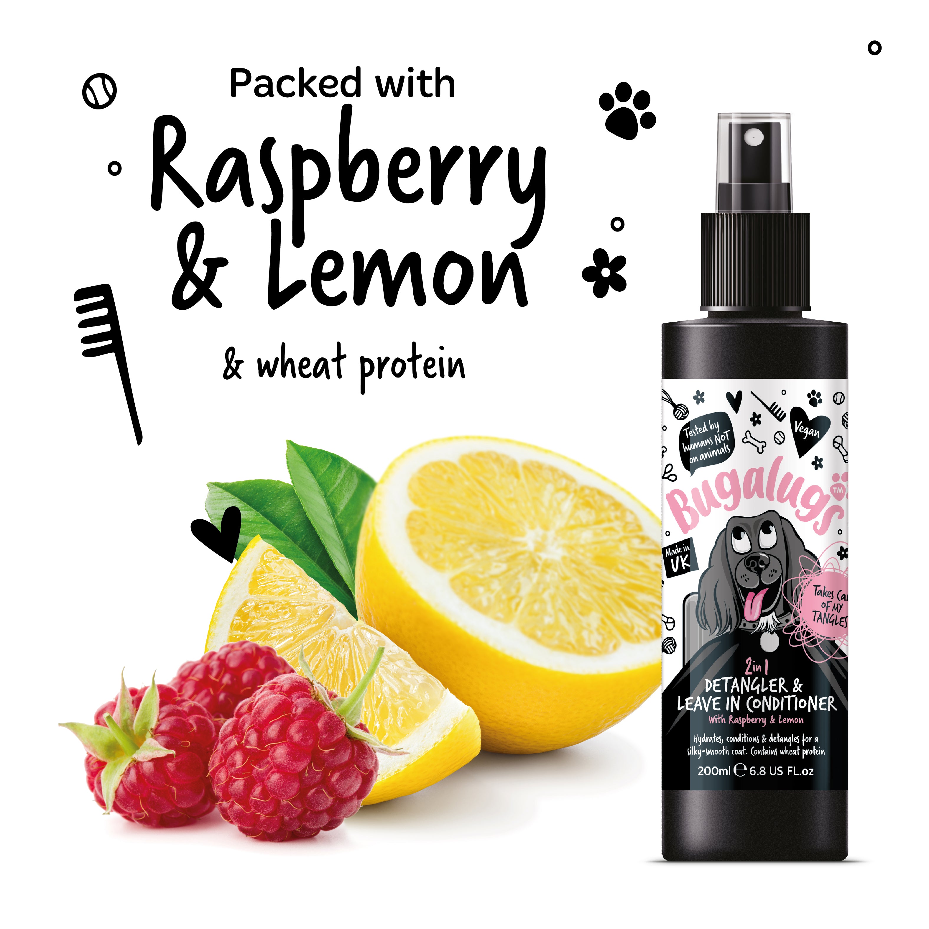 Bugalugs - DETANGLE & CONDITIONING SPRAY (Raspberry & Lemon)
