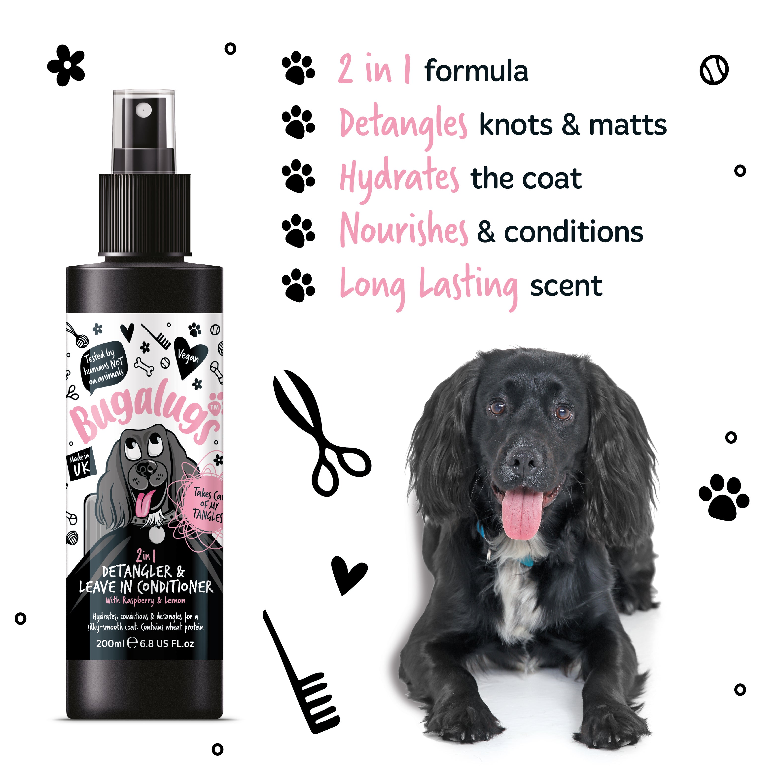Bugalugs - DETANGLE & CONDITIONING SPRAY (Raspberry & Lemon)
