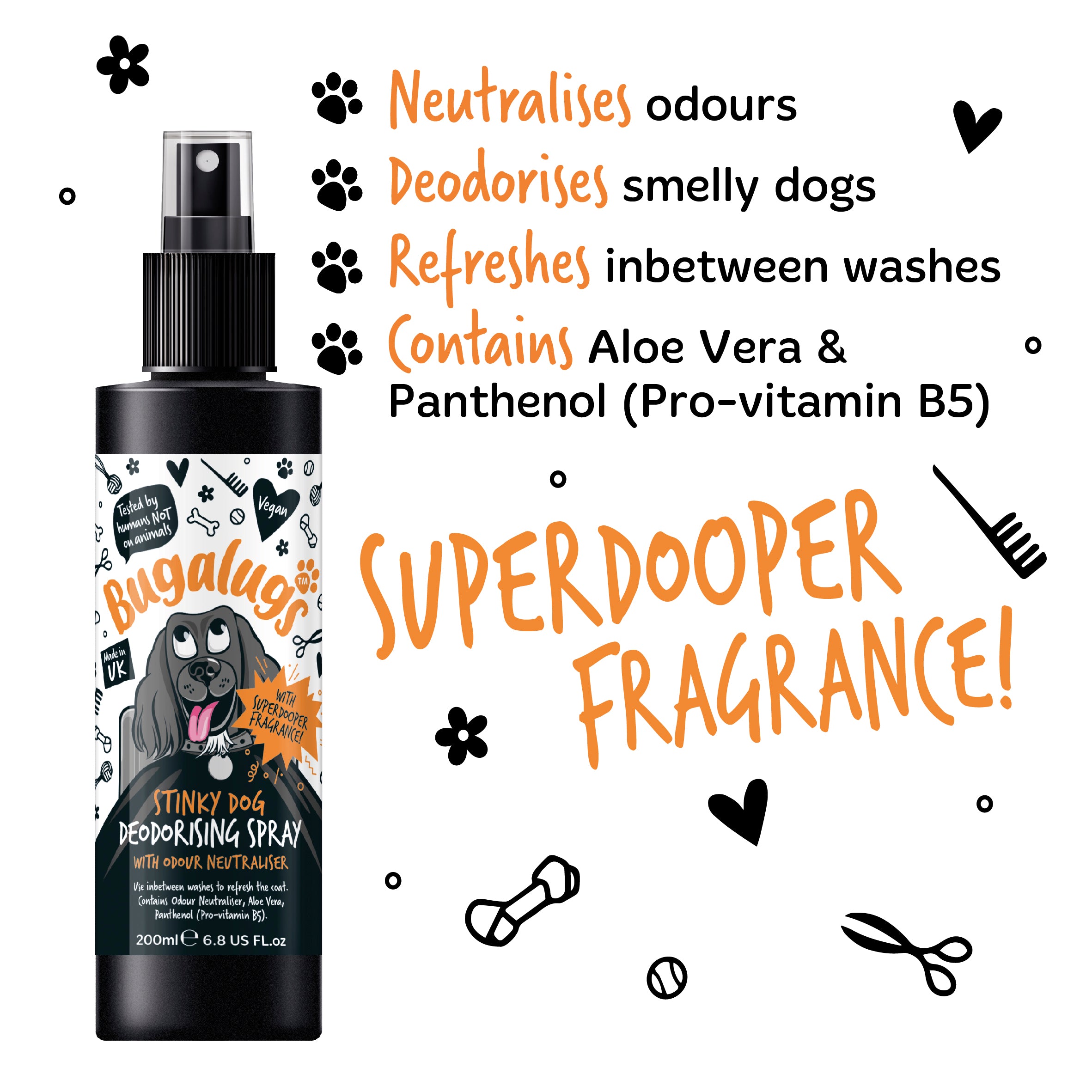 Bugalugs - STINKY DOG DEODORISING SPRAY (Odour Control)
