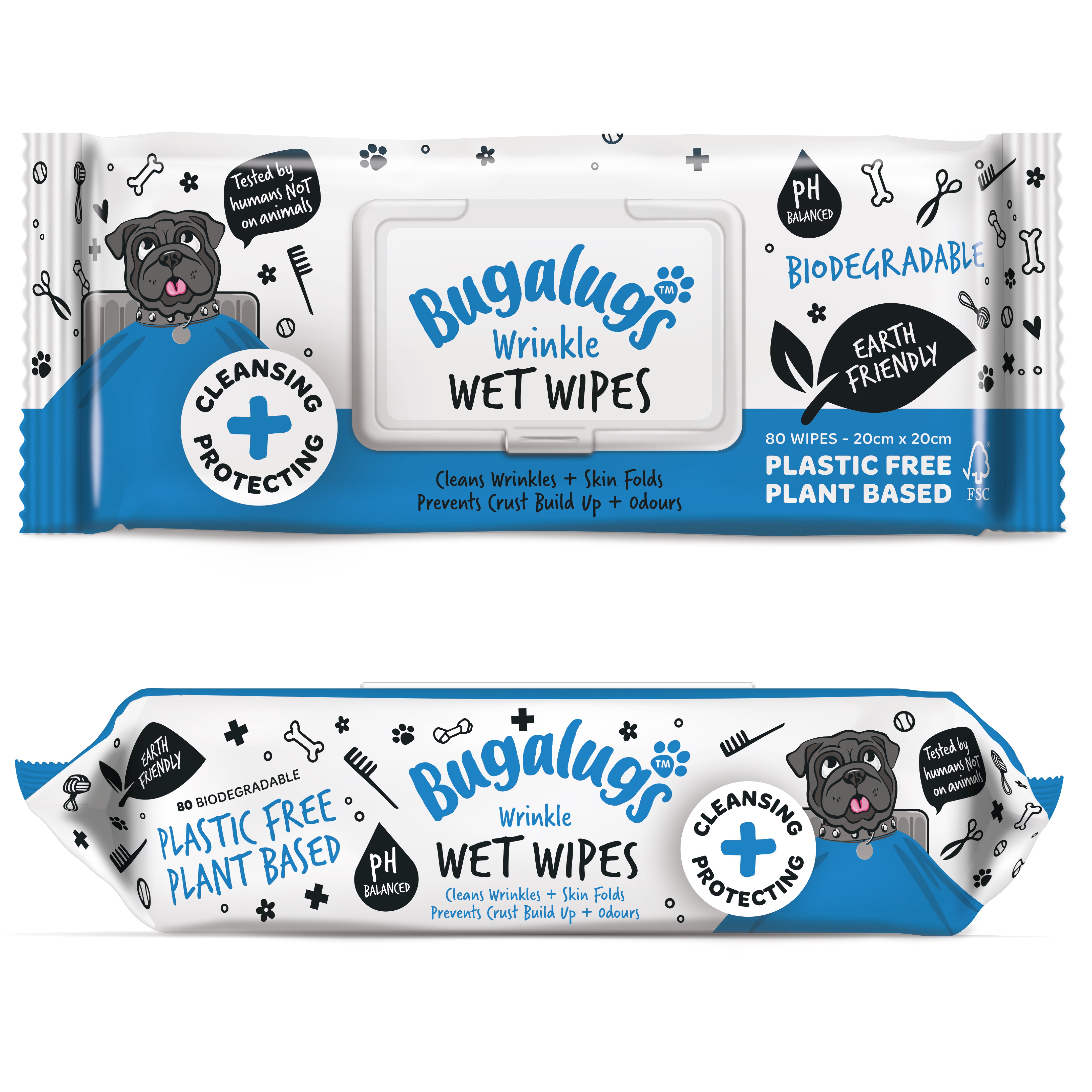 Bugalugs - Wrinkle large wipes (80 wipes)