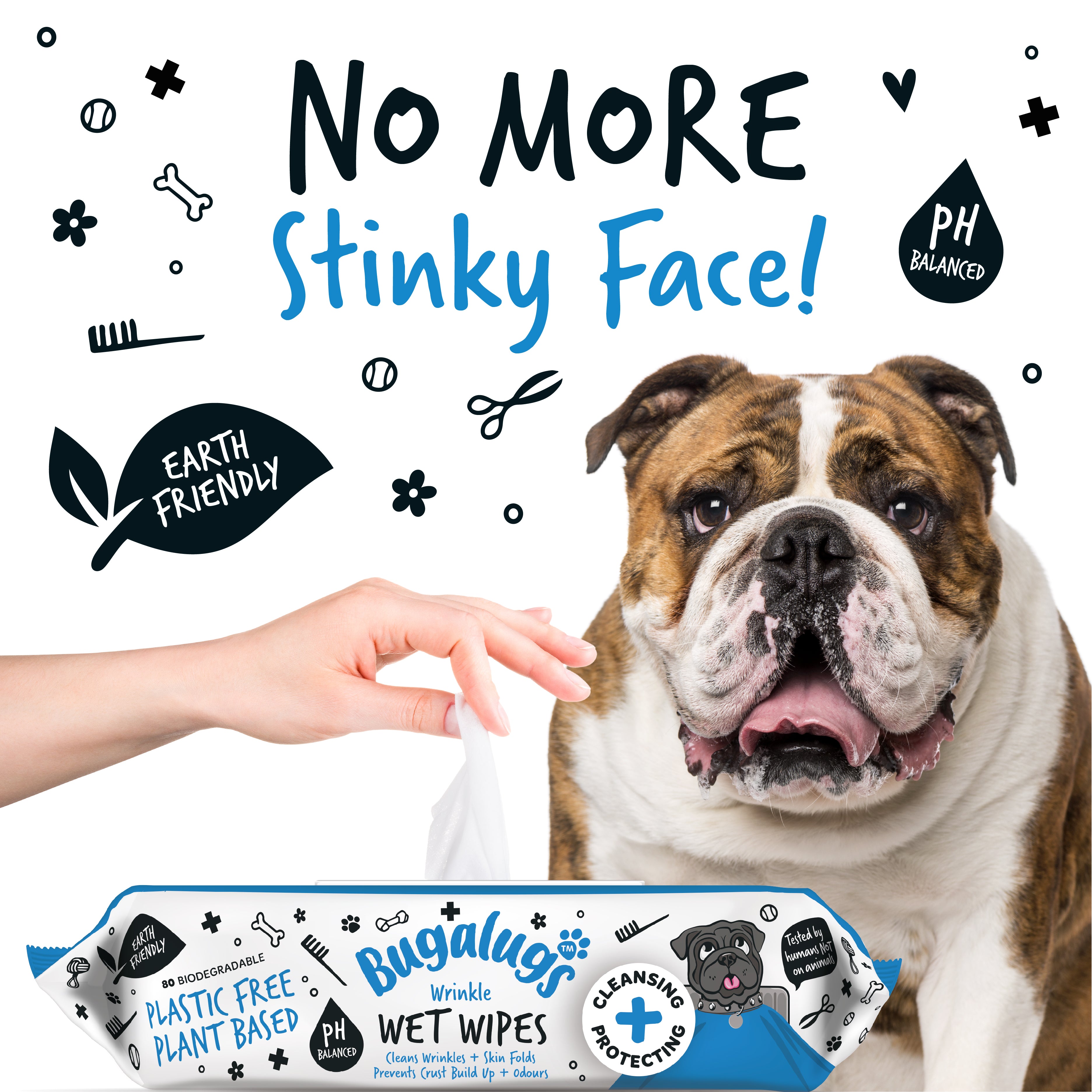 Bugalugs - Wrinkle large wipes (80 wipes)