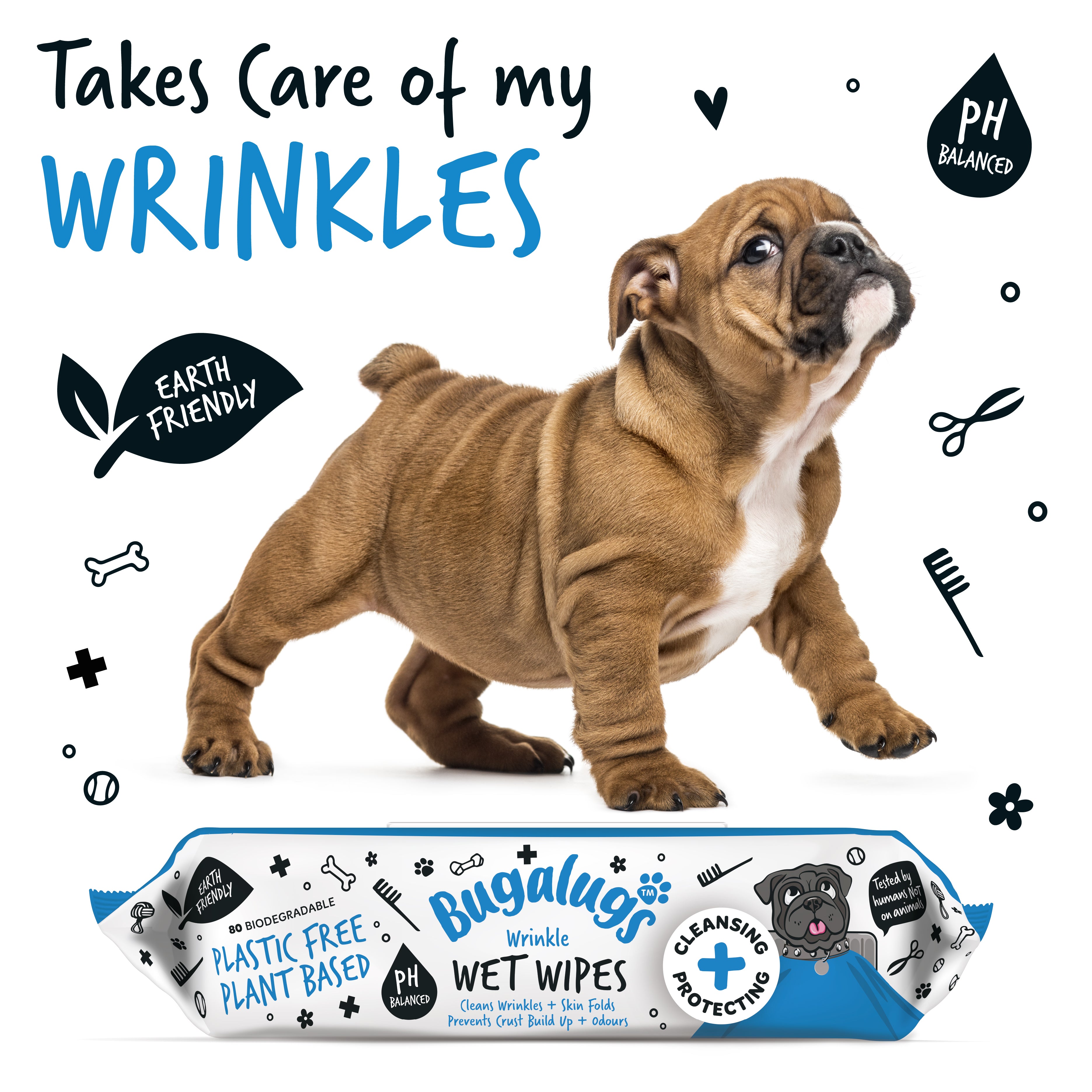 Bugalugs - Wrinkle large wipes (80 wipes)