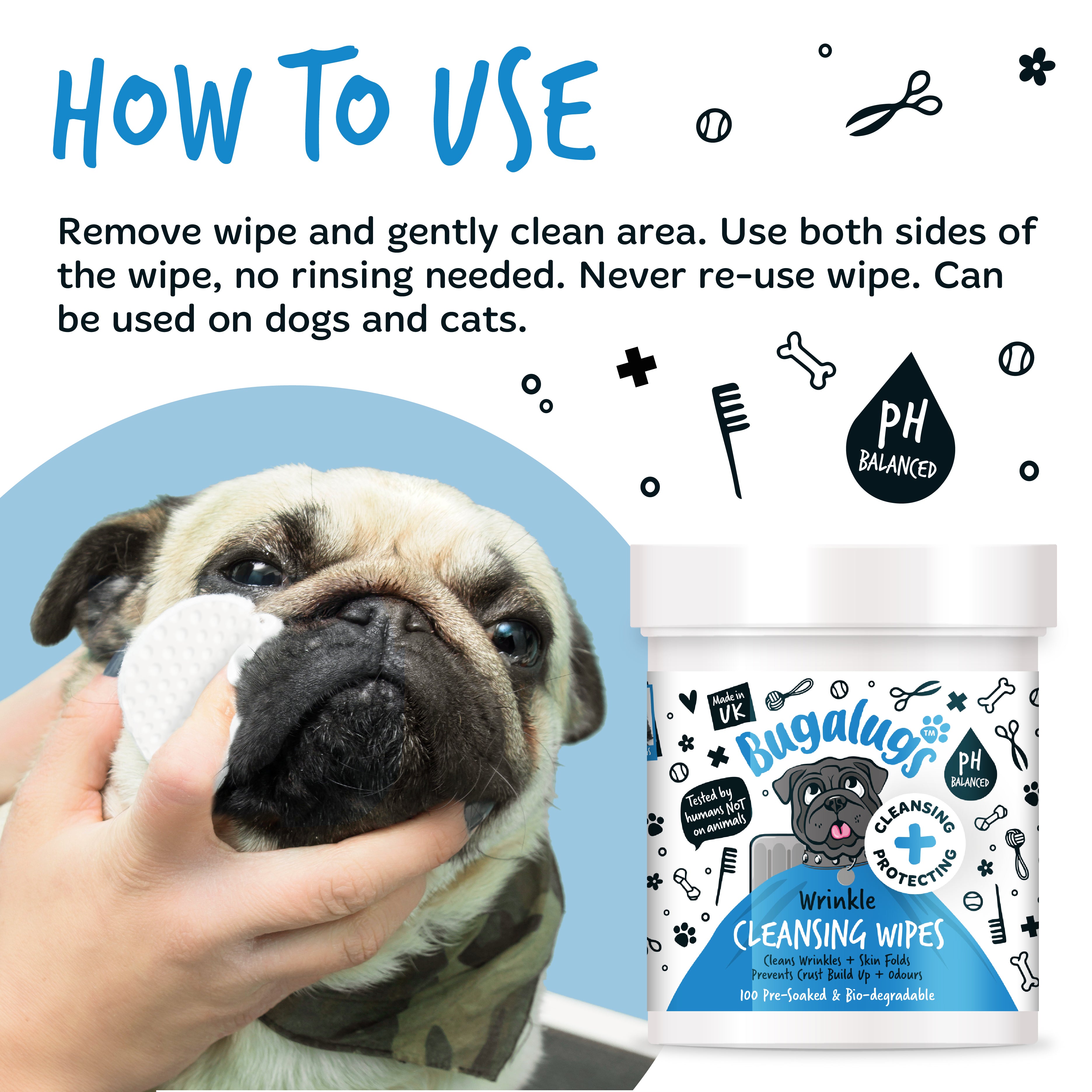 Bugalugs - Wrinkle Wipe pads (100)
