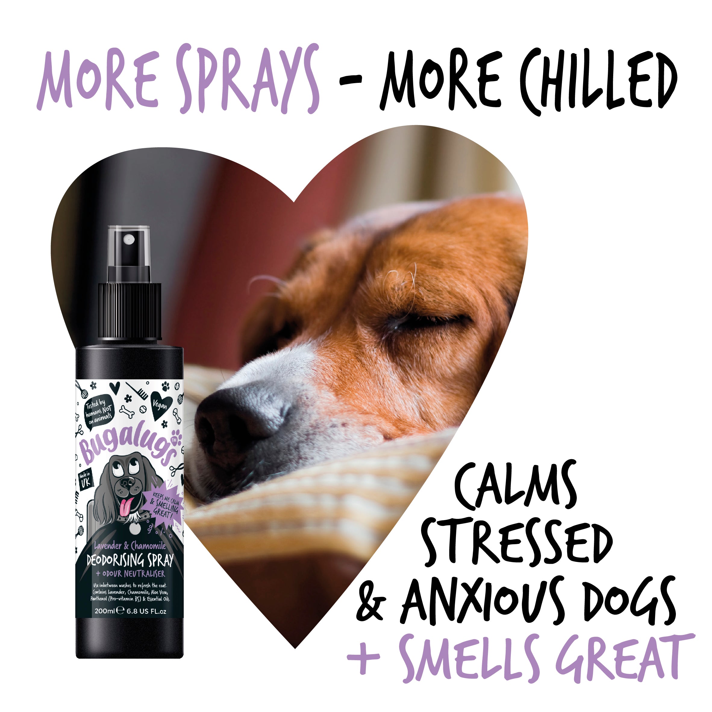 Bugalugs - DOG DEODORISING SPRAY (Lavender & Chamomile)
