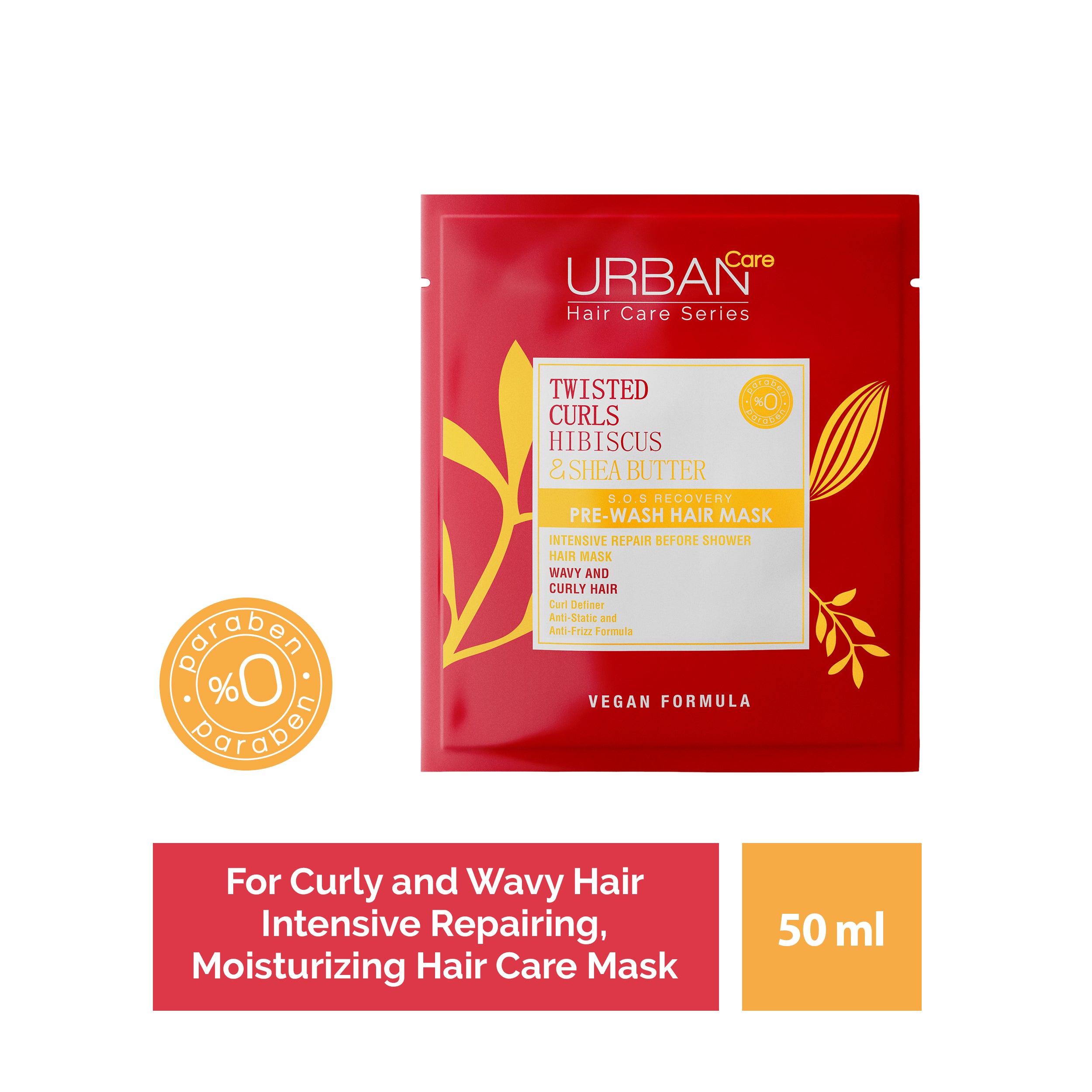 Urban Care - TWISTED CURLS HIBISCUS & SHEA BUTTER PRE HAIR MASK - 50 ml