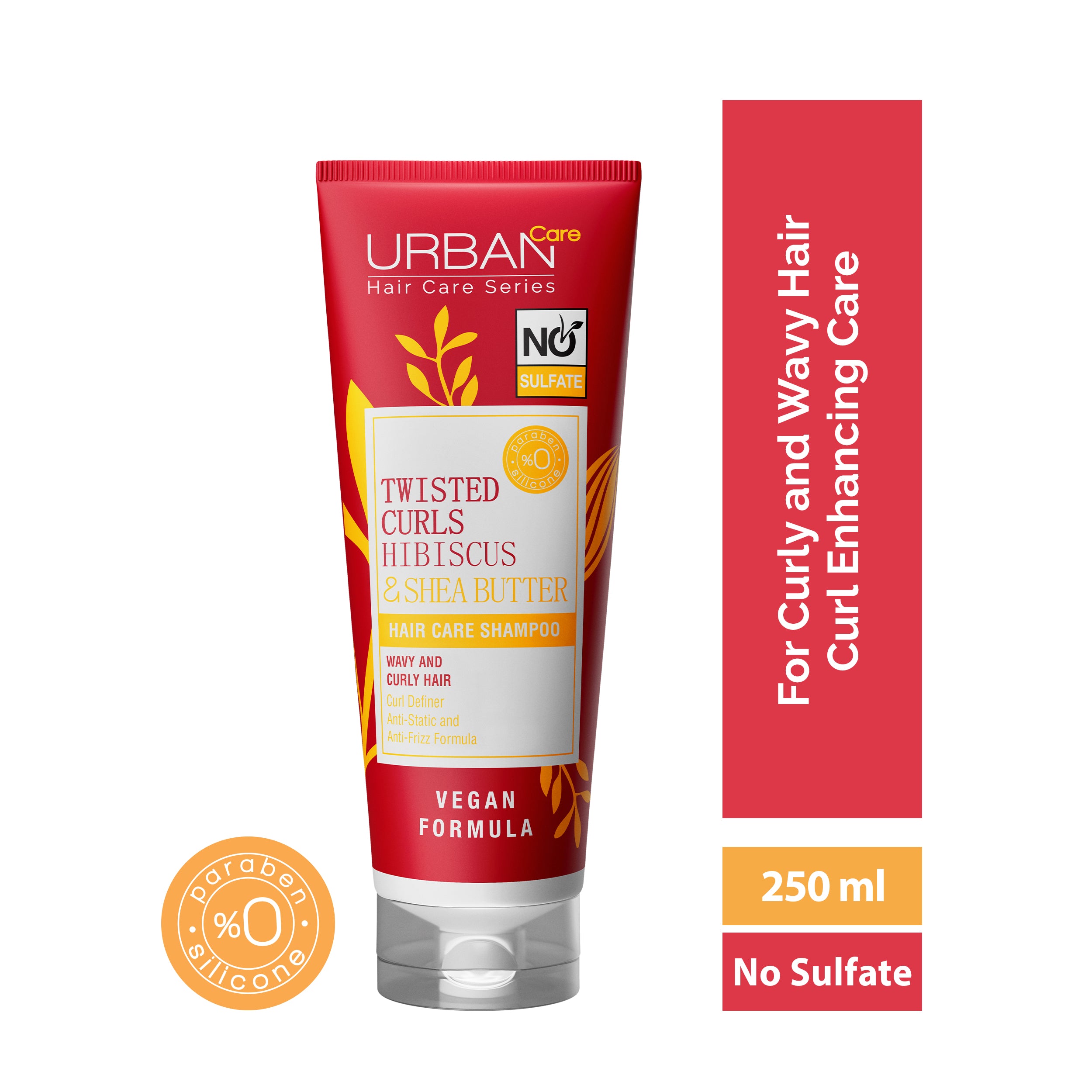 Urban Care - TWISTED CURLS HIBISCUS & SHEA BUTTER NO SULFATE SHAMPOO - 250 ml