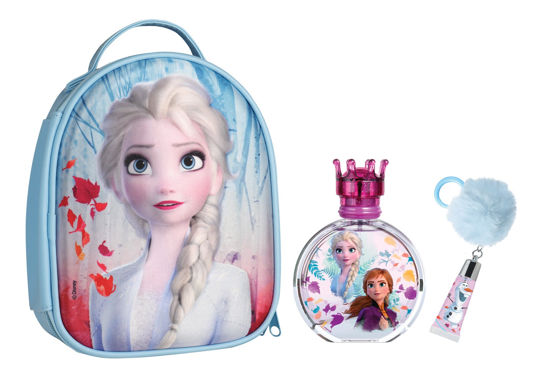 Disney - Frozen II Zip Case EDT 100 ml + Lip gloss with pompom charm