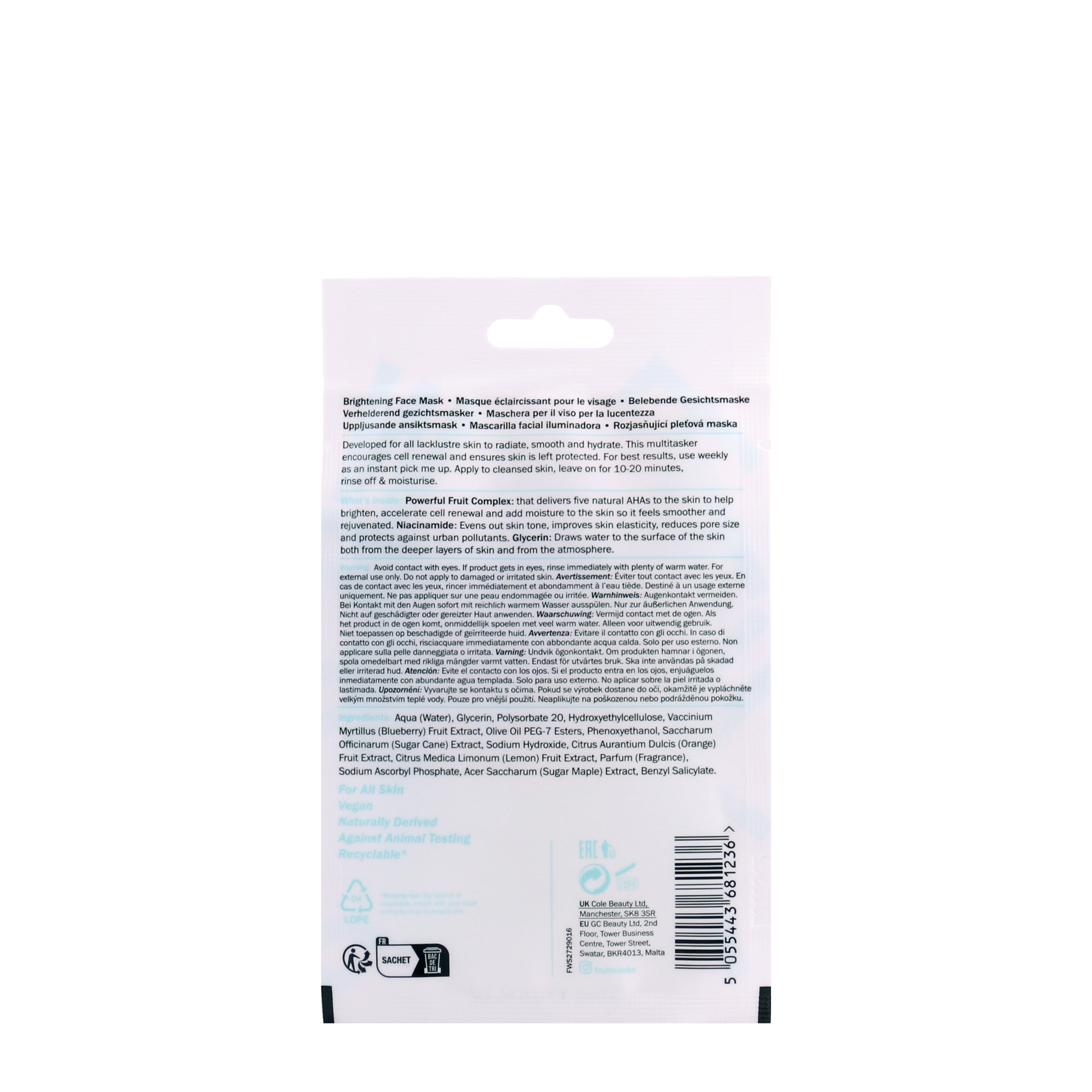Fruitworks - Head to Toe Treatment Wheel & Mask Sachet
