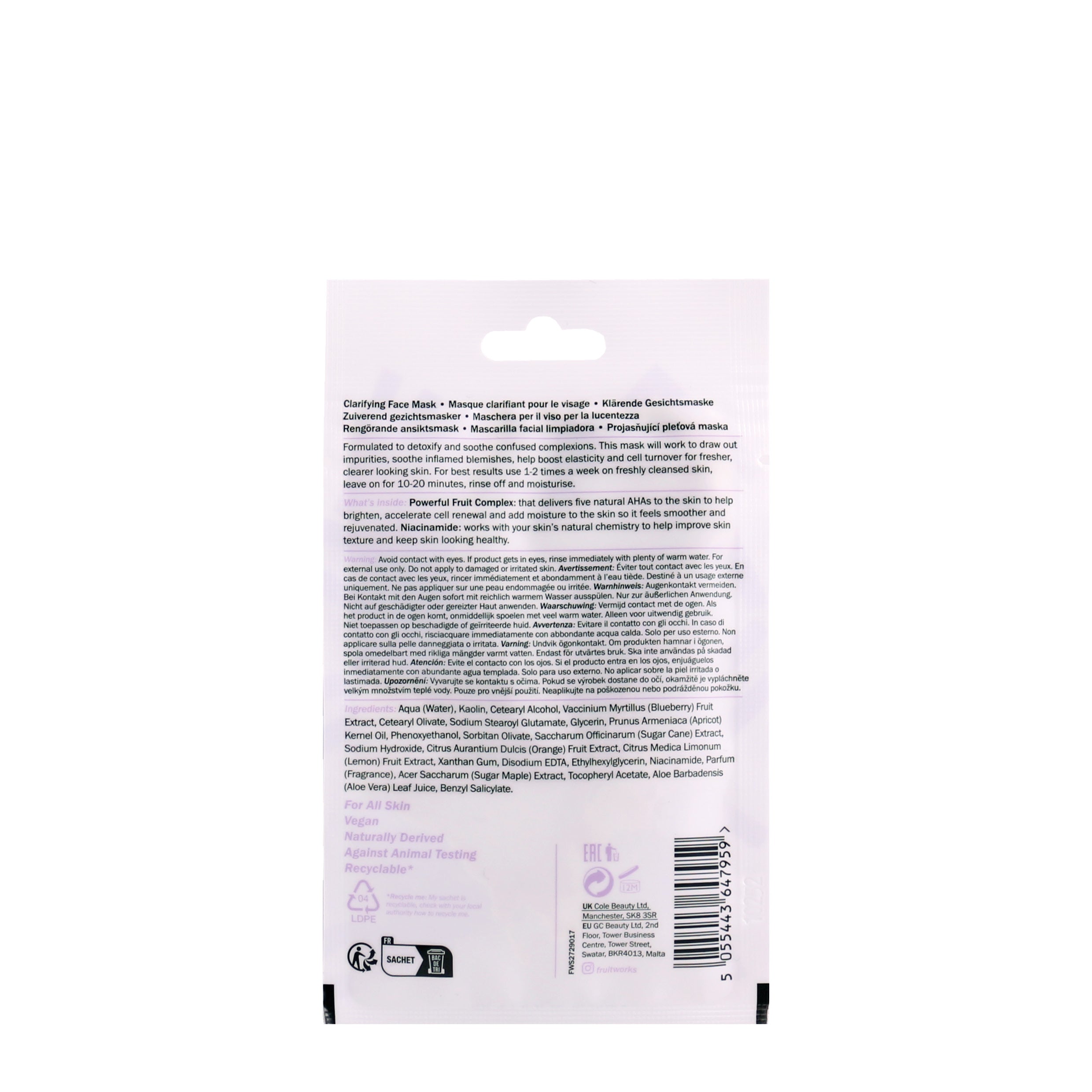Fruitworks - Head to Toe Treatment Wheel & Mask Sachet