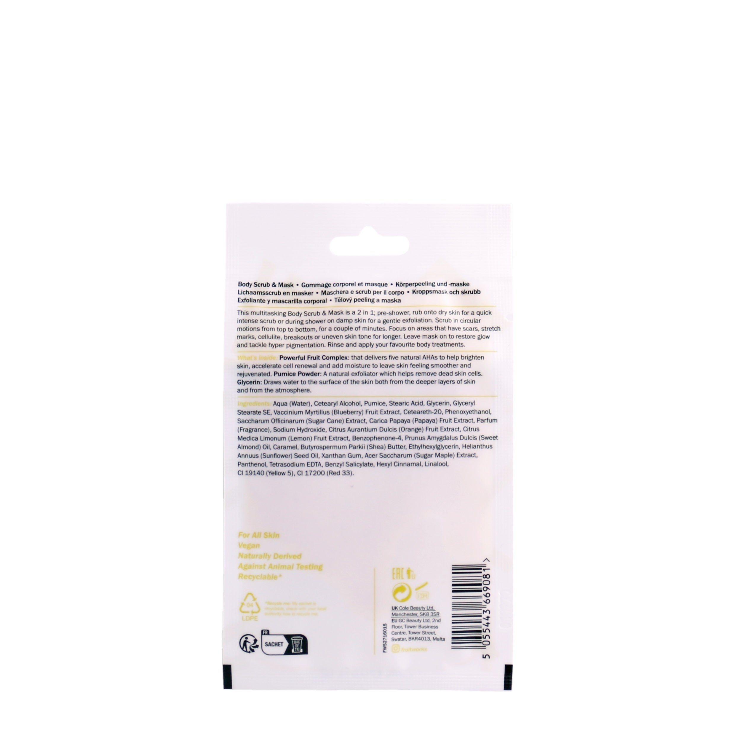 Fruitworks - Head to Toe Treatment Wheel & Mask Sachet