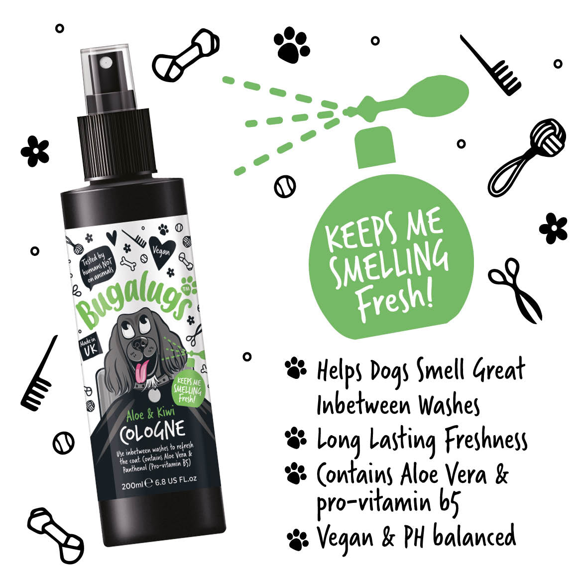 Bugalugs - DOG COLOGNE (Aloe & Kiwi)